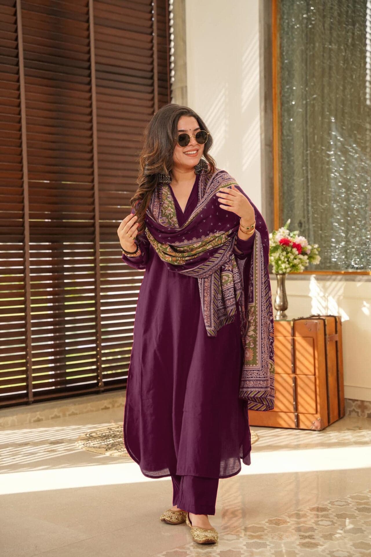 Pure South Cotton Suit Set with Chanderi Silk Dupatta for Women