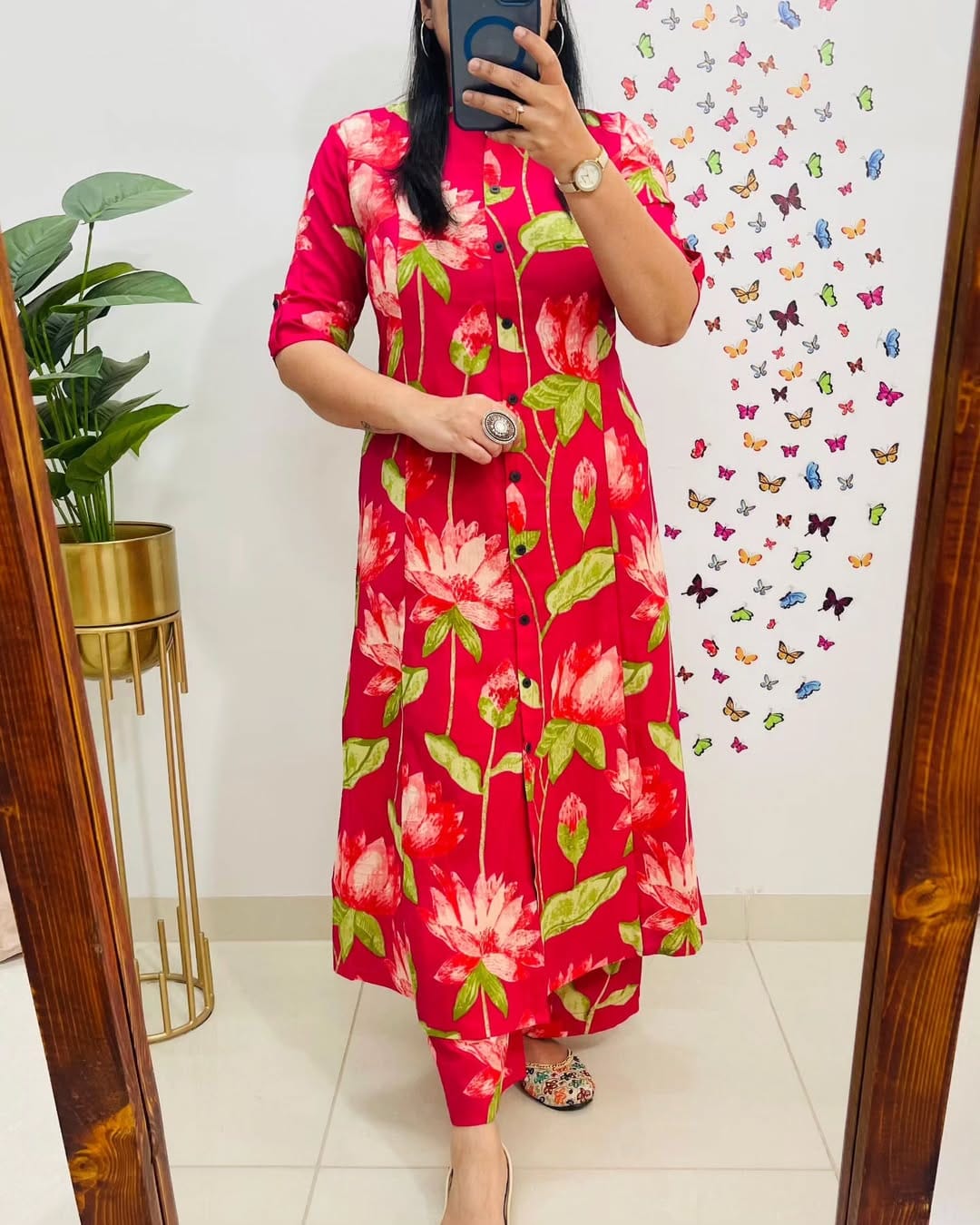 Premium Floral Cotton Kurti Palazzo Co-ord Set for Women