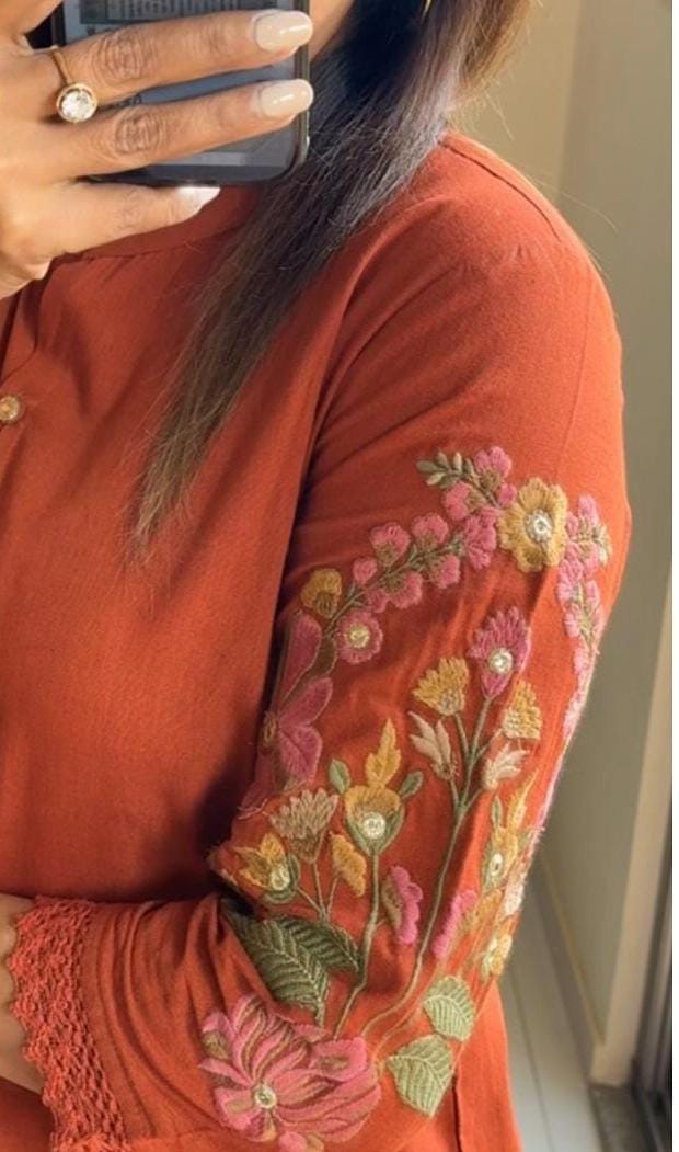 Designer Cotton Co-ord Set with Embroidery
