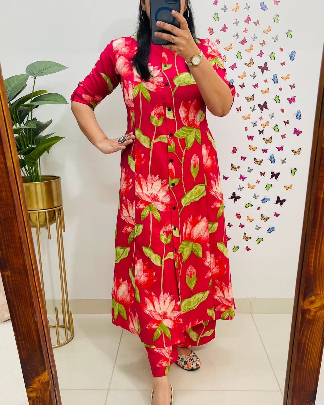 Premium Floral Cotton Kurti Palazzo Co-ord Set for Women