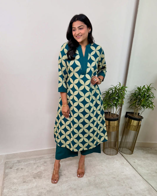 Floral Printed Kurta Pant Set for Women