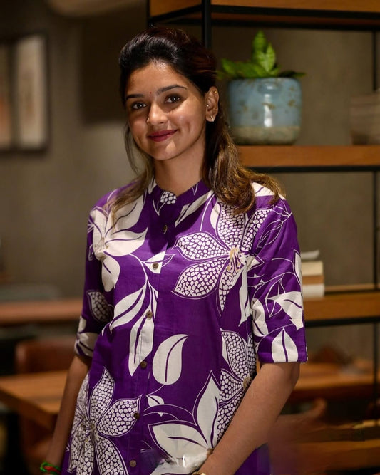 Floral Cotton Kurti Palazzo Co-ord Set