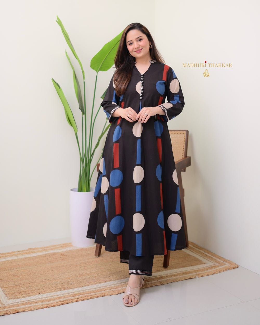 Elegant Cotton Co-Ord Set with Porcine Print