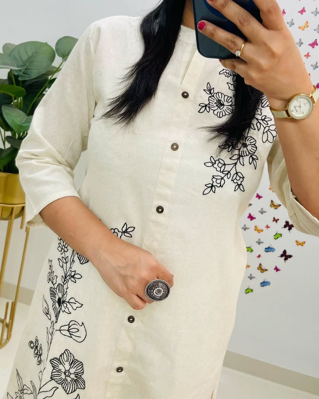 Embroidered Kurti with Pant